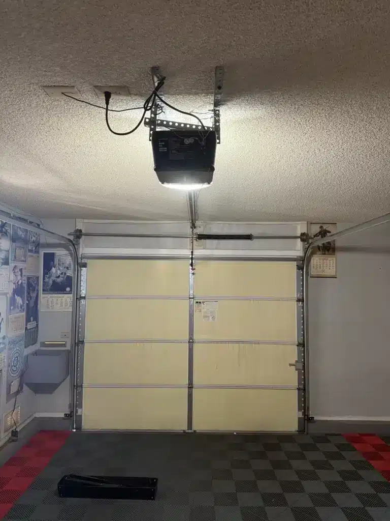 inside view of garage door before service by IGDS